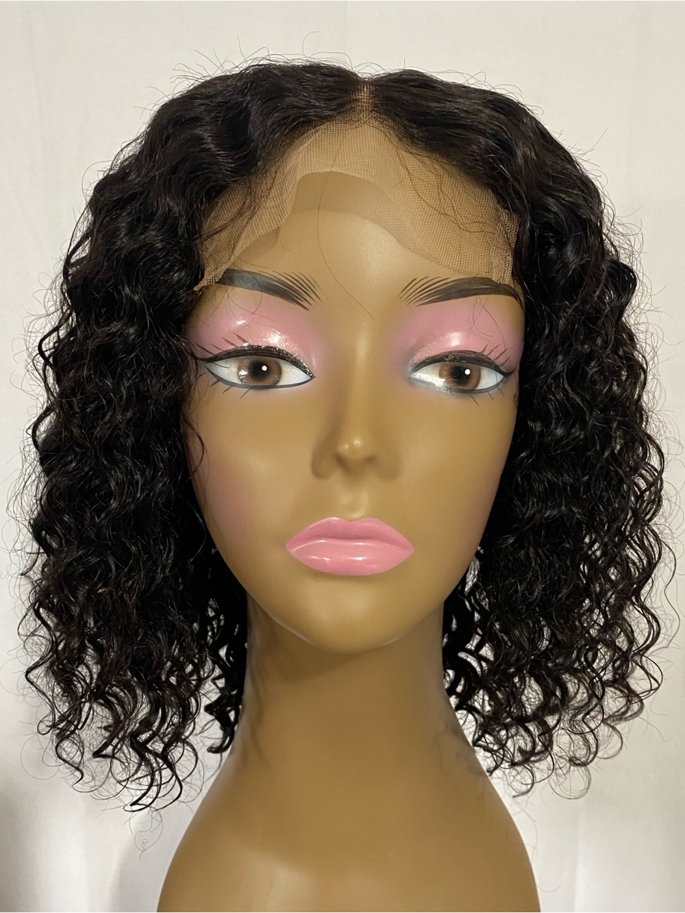 Deep Wave Bob Wig 10A Human Hair 5x5 Lace Closure Wig 12" 150% Density Wear & Go